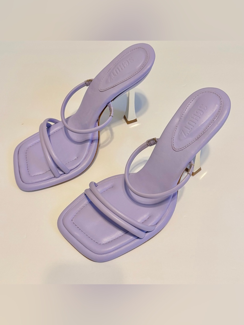 Schutz Agatha Strappy Sandals Heels Smokey Grape 8.5 NWOB